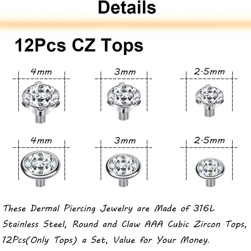 SiM 20th ピアス Amazon.com: 14G 4-20Pcs Surgical Steel Dermal Piercing